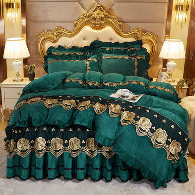 Luxe borduurlabel Comfortabel trouwdekbed met katoenvulling