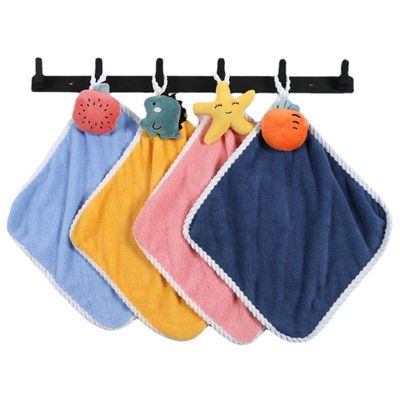 25*25cm Multi Color Coral Velvet Hand Wipes voor zachte absorberende Keuken Hangende Handdoek
