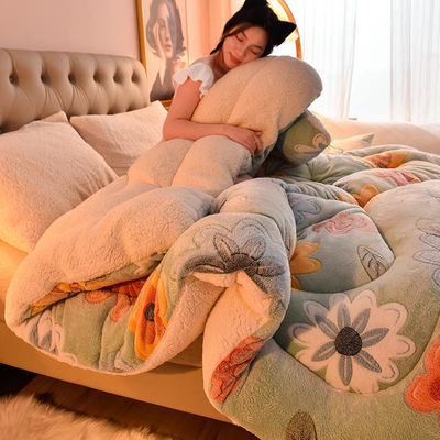 Moderne stijl superzacht warm gezellig polyester quilt stof king size geschikt beddengoed set