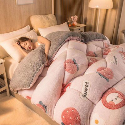 Moderne stijl superzacht warm gezellig polyester quilt stof king size geschikt beddengoed set