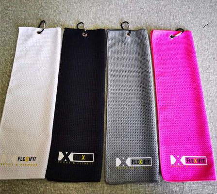 Custom logo golf handdoeken microvezel wafels schoonmaakhanddoek voor duurzame sport volwassenen