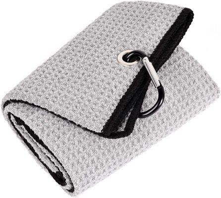 Custom Printed Logo Microfiber Golf Handdoek met Waffle Design en Haak 30*50cm/40*60cm