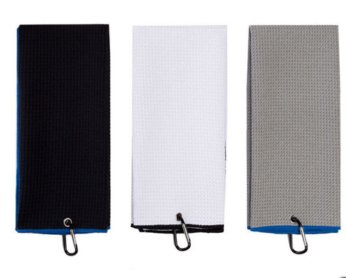 Custom Printed Logo Microfiber Golf Handdoek met Waffle Design en Haak 30*50cm/40*60cm