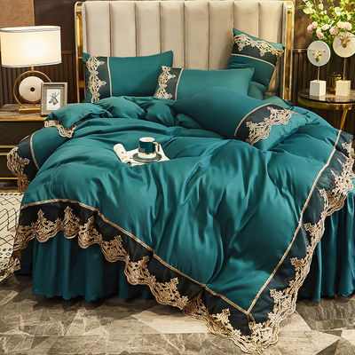 Custom polyester stof bed rok beddengoed set voor volwassenen en kinderen deken inbegrepen