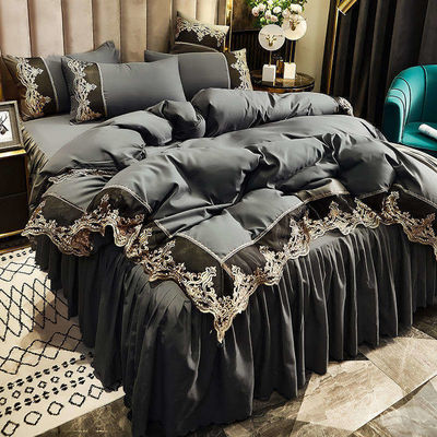 Custom polyester stof bed rok beddengoed set voor volwassenen en kinderen deken inbegrepen