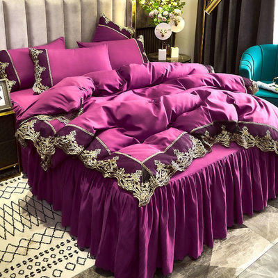Custom polyester stof bed rok beddengoed set voor volwassenen en kinderen deken inbegrepen