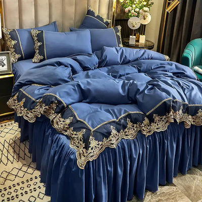 Custom polyester stof bed rok beddengoed set voor volwassenen en kinderen deken inbegrepen