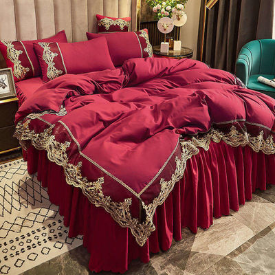 Custom polyester stof bed rok beddengoed set voor volwassenen en kinderen deken inbegrepen