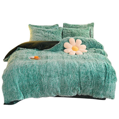Regenboogkleur Luxe Shaggy Super Soft Warm Mink Velvet Crystal Velvet Bed Sets