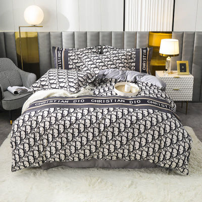 Kerstcadeau Luxe Superzacht 100% polyester 4 stukken beddengoed Set Geometrisch Patroon