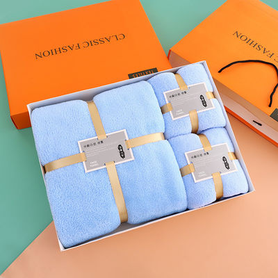 Gepersonaliseerde beddengoed Set ontwerpen Dikke koraal vlies Zachte absorberende gezicht handdoek bad set