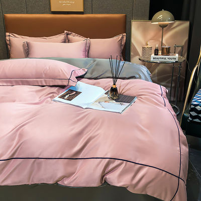 Aangepaste vaste kleur wasdoek zijde dekbed full size dekbed dekbed beddengoed set met 1
