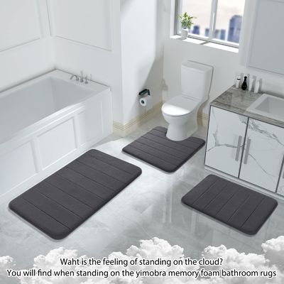 Comfortabel en duurzaam rechthoekig Memory Foam Badmat Rug 3pcs Badkamer vloermatten
