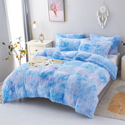 Blauwe stropdas met kleurstof, luxueus bedden met 133x72 stoffen