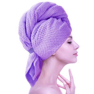 Grote dames haardroger Elastische band handdoek Microfiber wrap met solide kleurpatroon