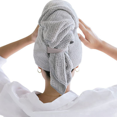 Grote dames haardroger Elastische band handdoek Microfiber wrap met solide kleurpatroon