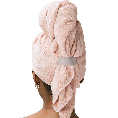 Grote dames haardroger Elastische band handdoek Microfiber wrap met solide kleurpatroon