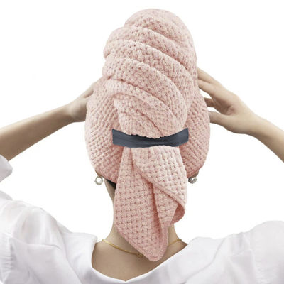 Grote dames haardroger Elastische band handdoek Microfiber wrap met solide kleurpatroon