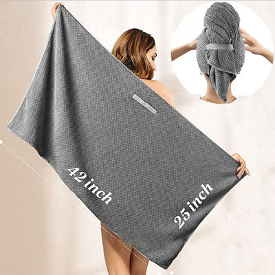 Grote dames haardroger Elastische band handdoek Microfiber wrap met solide kleurpatroon