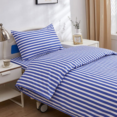 Gepersonaliseerd ziekenhuis medisch bedden set solide gestreepte 100% katoenen stof 3 stukken