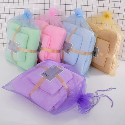 Rectangular Coral Fleece Bad Towel Set voor SPA Home Gift Dikke Absorberende Polyester Handdoek