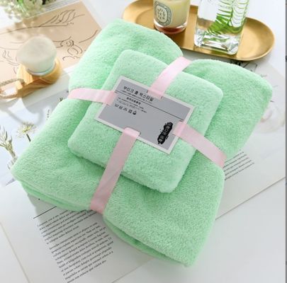 Iedereen Ouderdomsgroep Gepersonaliseerd Logo Coral Fleece Handdoek Set 2 Piece Microfiber Handdoek