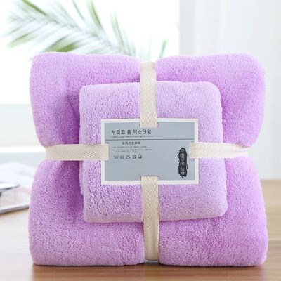 Iedereen Ouderdomsgroep Gepersonaliseerd Logo Coral Fleece Handdoek Set 2 Piece Microfiber Handdoek