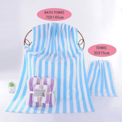 Twee-stuk absorberend koraalvlies baddoek voor in roze blauw groen paars of bruin