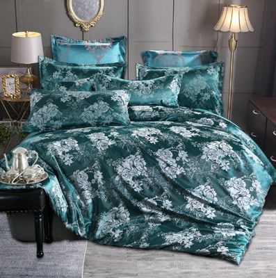 Europese stijl borduurwerk Satin beddengoed Set 3 stukken dekbed beddek beddoek kussenhoes