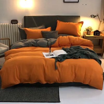 King size luxe beddengoed in solide kleur linnen en microvezel comfort Europese stijl
