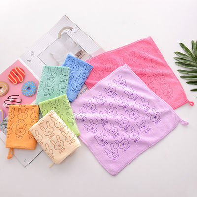 Vierkante kinderbadhanddoek set 3 pcs handdoeken met cartoon konijn print en polyestervezel