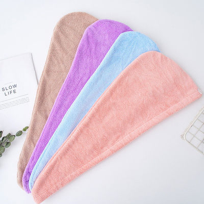 Alle leeftijden Bad Koralen Vlies Droog haar hoed met polyestervezel absorberende handdoek