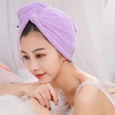 Alle leeftijden Bad Koralen Vlies Droog haar hoed met polyestervezel absorberende handdoek