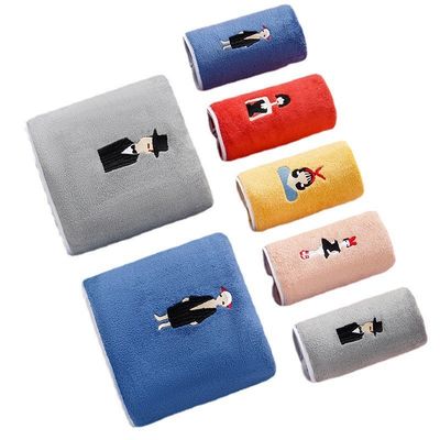 Microfiber Materiaal Optie Luxe Aanpassen Logo Borduurwerk Hotel Badhanddoek Geschenk Set