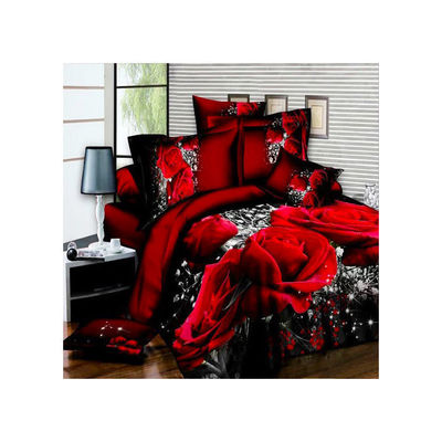 Huis Aanpassing Kleur Microfiber Quilt Cover Bed Sheet Bedden Set met Digitale Print
