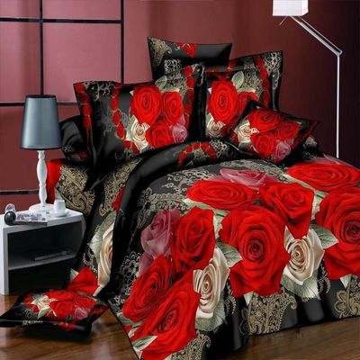 Huis Aanpassing Kleur Microfiber Quilt Cover Bed Sheet Bedden Set met Digitale Print