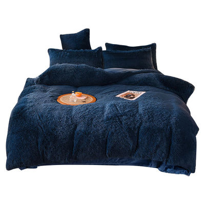 128x68 Stofdichtheid Mink Pel Velvet Fluffy Plush Bedden Set 4 Stuks Regenboogkleur