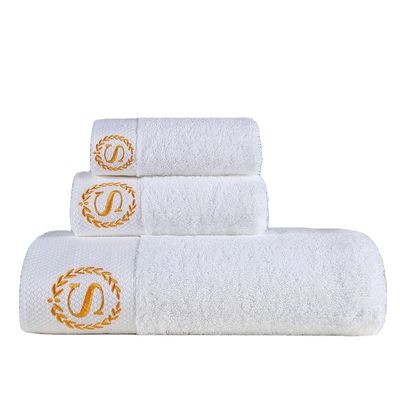 Kinderwaardig wit hotel handdoek met pure katoen geborduurde personalisatie
