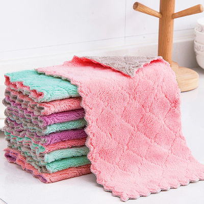 Verdikte koralenvoet vaatdoek Microfiber voor huishoudelijk schoonmaken Duurzaam patroon