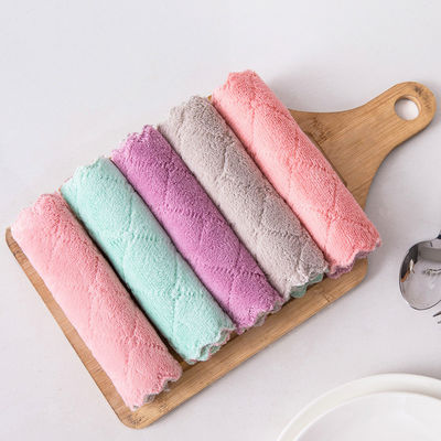 Verdikte koralenvoet vaatdoek Microfiber voor huishoudelijk schoonmaken Duurzaam patroon