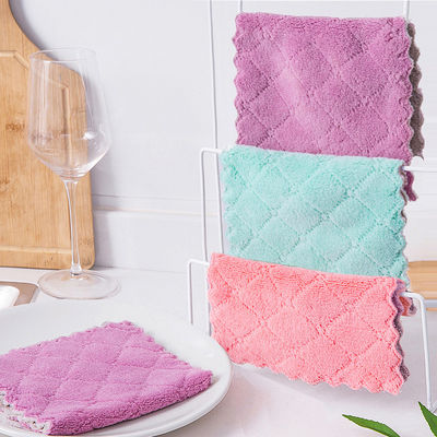 Verdikte koralenvoet vaatdoek Microfiber voor huishoudelijk schoonmaken Duurzaam patroon