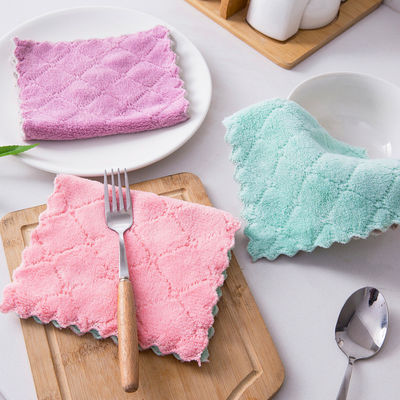 Verdikte koralenvoet vaatdoek Microfiber voor huishoudelijk schoonmaken Duurzaam patroon
