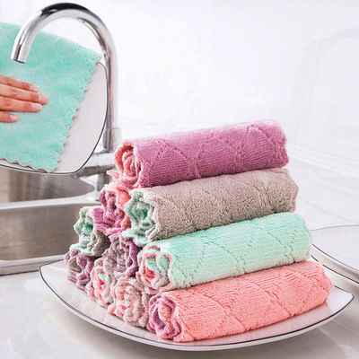 Verdikte koralenvoet vaatdoek Microfiber voor huishoudelijk schoonmaken Duurzaam patroon