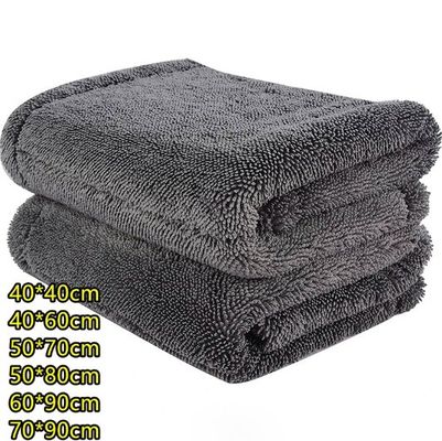 Gepersonaliseerde kleur Spun-plaats Technologie Microfiber Plush Twist Handdoeken voor autostoeltjes drogen
