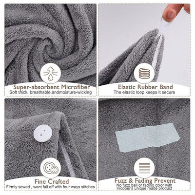 Custom Design Pure Color Microfiber Coral Fleece Droog haar hoed voor snel drogen haar handdoek