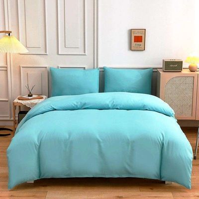 Contrast Kleur 4 Pcs Microfiber beddengoed Set Solid Green Dekbed Cover voor King Size Bed