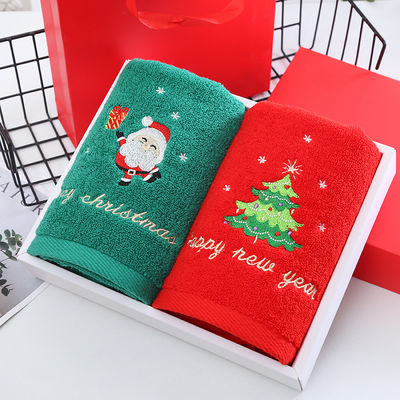 Alle leeftijden kersthanddoeken Puur katoenen gezichtshanddoeken in 2 cadeaubon voor cadeautjes en alle leeftijden