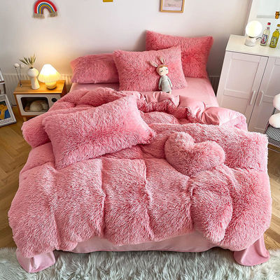 Multi Color Cloud Mink Velvet Soft Comfortable Bed Legen Sets voor Luxe Fluffy Bed Legen