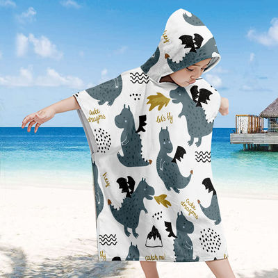 Dierendrukpatroon Microfiber strandhanddoek voor kinderen Zonnebrandcrème Bescherming en comfort