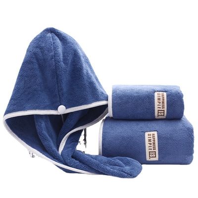 Hoog absorberend koraal fluweel badhanddoek en douchekap geschenk set 1 kg polyester materiaal